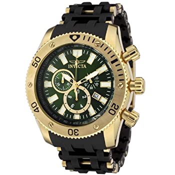 【中古】【輸入品・未使用】Invicta Men's 0141 Sea Spider Collection Chronograph Green Dial Polyurethane ...