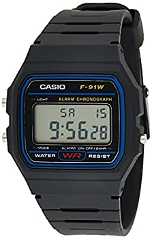 【中古】【輸入品・未使用】レトロな黒デジタルウォッチカシオのF-91W-1YER