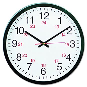 【中古】【インポート品・未当て嵌める】24-Hour Round Wall Clock%ｶﾝﾏ% 12 3/4%ﾀﾞﾌﾞﾙｸｫｰﾃ%%ｶﾝﾏ% Black (並行輸入品)