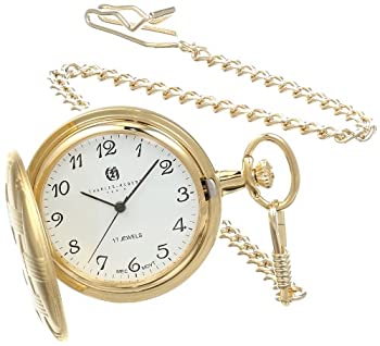 【中古】【輸入品・未使用】Charles-Hubert- Paris 3841-G Gold-Plated Mechanical Pocket Watch with Arabic Numerals and Plated Matte