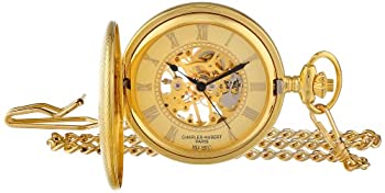 【中古】【輸入品・未使用】Charles-Hubert- Paris 3861-G Gold-Plated Mechanical Pocket Watch - Gold