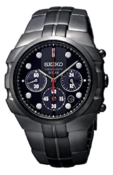 【中古】【インポート品・未当て嵌める】時辰儀 Men セイコー Seiko SSC091 Solar Black Stainless Steel Case and Bracelet Chronograph Blac [並行輸入品]
