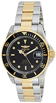 【中古】【輸入品・未使用】[インビクタ] 腕時計 Pro Diver 自動巻き 40mm ケース スチール ゴールド ステンレス鋼ストラップ ブラックダイヤル 8927OB メンズ シルバー [並
