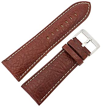 【中古】【輸入品・未使用】Hadley Romaメンズワイドスタイル本革コントラストステッチTan Watch Band 28?mm