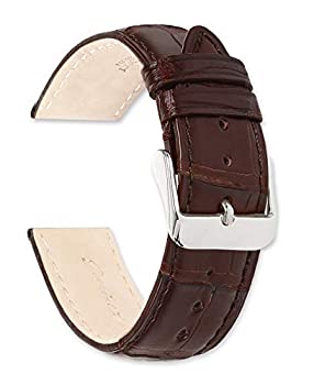 【中古】【輸入品・未使用】Genuine Alligator Watchバンド(シルバー&ゴールドバックル)???ブラウン20?mm