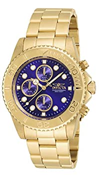 【中古】【輸入品・未使用】[インビクタ] 腕時計 Pro Diver 石英 43.5mm ケース ゴールド ステンレス鋼ストラップ 青ダイヤル 19157 メンズ [並行輸入品]