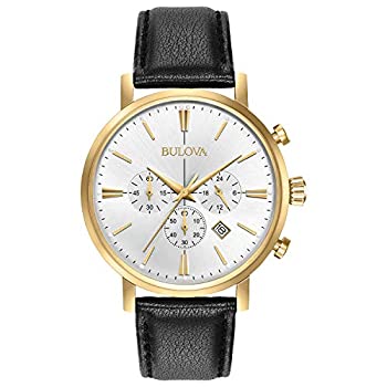 【中古】【輸入品・未使用】Bulova 97B155 メンズステンレススチールブラック革バンドホワイトスマートウォッチダイヤル|ムジカ&フェリーチェ店