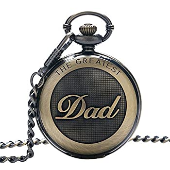 【中古】【輸入品・未使用】SwitchmeレトロQuartz Pocket Watch Japan Movement Withベルトクリップチェーンfor Dadブロンズ