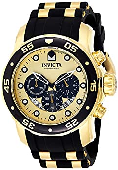 【中古】【インポート品・未当て嵌める】Invicta Pro Diverクロノグラフゴールドダイヤルメンズ時辰儀24852