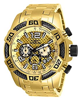 【中古】【輸入品・未使用】Invicta Men's 25854 Pro Diver Quartz Chronograph Gold Dial Watch｜ムジカ＆フェリーチェ店