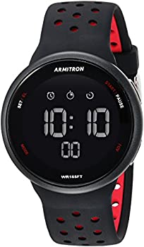 【中古】【輸入品・未使用】Armitron Sportユニセックス40?/ 8423brdレッドAccented Digitalクロノグラフブラックシリコンストラップウォッチ｜ムジカ＆フェリーチェ店