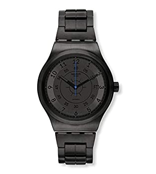 【中古】【インポート品・未当て嵌める】Swatch メンズ 自動小銃ウォッチ ステンレススチールストラップ 黒いこと 24 (青写真:YIB401G)