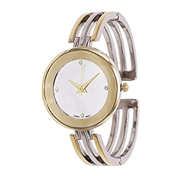 【中古】【輸入品・未使用】Rosemarie Collections レディース スタイリッシュ シルバー フェイス カフ ブレスレットウォッチ Two-Tone|ムジカ&フェリーチェ店