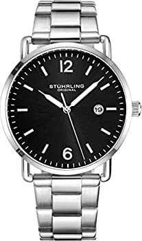 【中古】【輸入品・未使用】Stuhrling オリジナル メンズ 腕時計 レザーまたはブレスレット 腕時計 バンド シルバーの文字盤 日付 ミニマリストスタイル 38mmケース - 3901