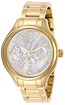 【中古】【輸入品・未使用】Invicta Women's Angel Gold-Tone Steel Bracelet & Case Quartz White Dial Analog Watch 28654|ムジカ&フェリーチェ店