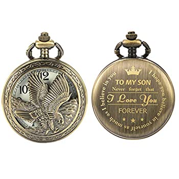 【中古】【輸入品・未使用】SIBOSUN パーソナライズ 懐中時計 刻印 バックケース 誕生日 卒業式 男性 女性 息子 娘 クォーツ ブラック