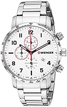 【中古】【インポート品・未当て嵌める】Wenger メンズ Attitude スイスクオーツ ステンレススチールストラップ しろがね色 22 カジュアルウォッチ (ひな形:01.1543.110)