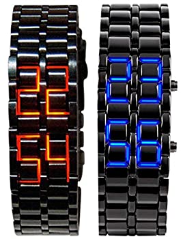 【中古】【輸入品・未使用】Mastop メンズ Lava ステンレススチール 溶岩 レッド LED デジタル ブレスレット 腕時計 2 Pieces-LED