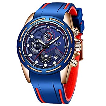 【中古】【輸入品・未使用】Lige メンズ 腕時計 ファッション 防水 シリカゲル クロノグラフ ラグジュアリー ビジネス アナログ クォーツ ウォッチ クラシック ブラック ベ｜ムジカ＆フェリーチェ店