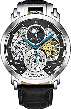 【中古】【輸入品・未使用】Stuhrling Orignal メンズ腕時計 自動巻き スケルトン メンズ レザー ラグジュアリー ドレスウォッチ 機械式腕時計 ステンレススチールケース 自｜ムジカ＆フェリーチェ店