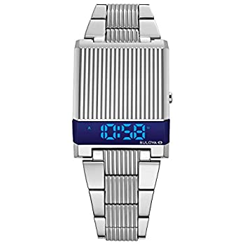 【中古】【インポート品・未当て嵌める】Bulova アーカイブ続きもの:電子計算機ロン - 96C139。 One Size Stainless Steel/Blue