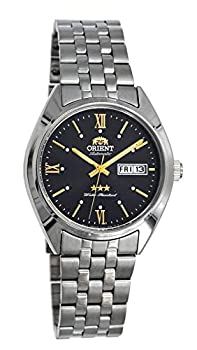 【中古】【インポート品・未当てはめる】Orient RA-AB0E14N メンズ 3はやりっ子 ステンレス鋼スチール写真 スモークダイヤル 曜日逢い引き 自動小銃ウオッチ