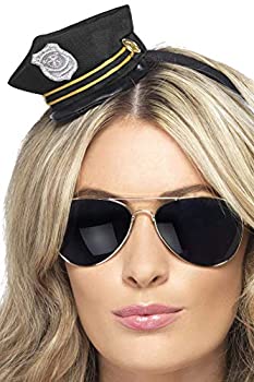 【中古】【輸入品・未使用】帽子 黒 警察官風 公務員 アクセサリー ミニ ロープ 大人女性用 Mini Cop Hat|ムジカ&フェリーチェ店
