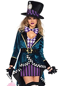 【中古】【輸入品・未使用】LEG AVENUE(レッグアベニュー) Delightful Hatter ドレス ジャケット ベルト リボンタイ 帽子セット コスチューム マルチ レディース Sサイズ