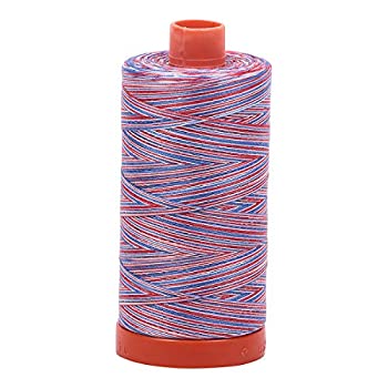 【中古】【輸入品・未使用】Aurifil A1150-3852 50重量1422Yds斑入りレッド/ホワイト/ブルーマコ綿刺繍糸|ムジカ&フェリーチェ店