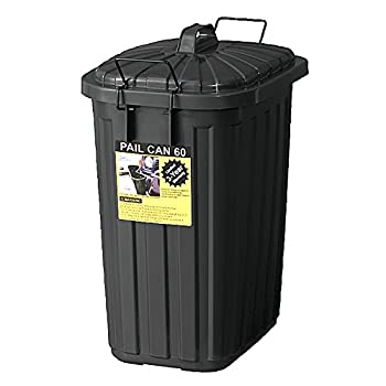 【中古】【輸入品・未使用】ゴミ箱 ペールカン 60L ブラック LFS-937BK ダストボックス 生ゴミ 蓋付き 屋外 大容量 アメリカン雑貨 [並行輸入品]