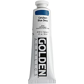 【中古】【インポート品・未当て嵌める】Golden Heavy Body Acrylic 2薬局衡オンス-Cerulean Blue Deep (並行輸入品)