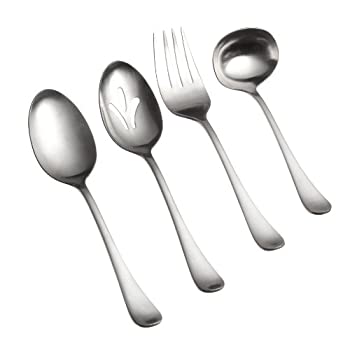【中古】【輸入品・未使用】イチョウ079914-36131-6ベルゲン4ピースホステスセット-18-10ステンレス - すべてのサテン仕上げ