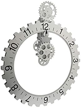 【中古】【インポート品・未当てはめる】KIKKERLAND BIG WHEEL WALL CLOCK Silver [1706] ビッグホイールウォールクロック しろがね色 [並行輸入品]