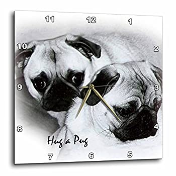 【中古】【輸入品・未使用】3dRose Hug a Pug Puppies 壁時計 10 x 10インチ