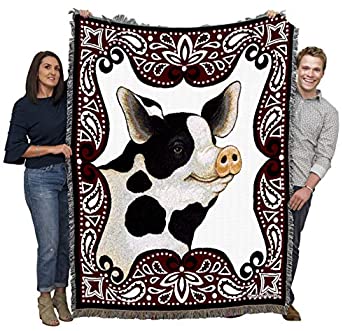 【中古】【インポート品・未当て嵌める】Pure国Weavers \u0026quot;バンダナPig Blanket \u0026quot; Tapestry Throw