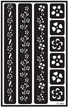 【中古】【インポート品・未当て嵌める】Over \u0027N\u0027 Over Reusable Glass Etch Stencils 5%ﾀﾞﾌﾞﾙｸｫｰﾃ%X8%ﾀﾞﾌﾞﾙｸｫｰﾃ% 1/Pkg-Flower Border (並行輸入品)