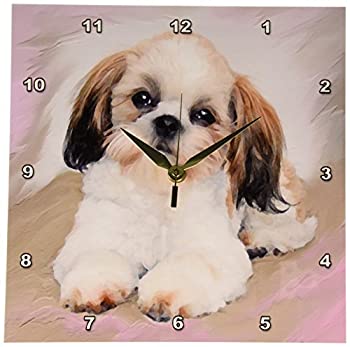 【中古】【輸入品・未使用】3Dローズ 犬 シーズー - シーズー 子犬 - 壁時計 - 約25 x 25cm (10 x 10インチ) 壁時計 - dpp_4807_1 (並行輸入)