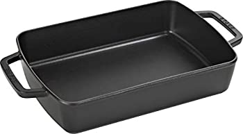 【中古】【インポート品・未当て嵌める】Staub 鋳鉄 15in x 10in 焙ずる食麺麭 引っ敷き黒いこと