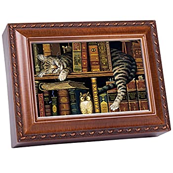 【中古】【輸入品・未使用】[コテージ ガーデン]Cottage Garden Cat Sleeping in library Wooden Music Box That's What Friends are For MB249 [並行輸入品]