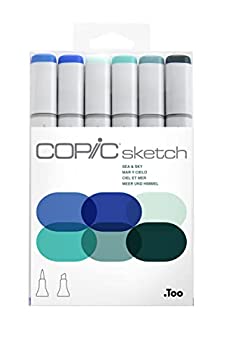 【中古】【輸入品・未使用】Copic Markers 6-Piece Sketch Set%ｶﾝﾏ% Sea and Sky by Copic Marker｜ムジカ＆フェリーチェ店