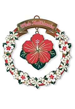 【中古】【輸入品・未使用】Hawaiian Mele ハイビスカスコレクション メタルクリスマスオーナメント