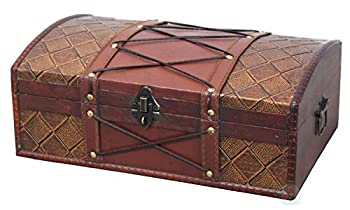 【中古】【輸入品・未使用】Vintique Wood Pirate Treasure Chest/Box with Leather X [並行輸入品]｜ムジカ＆フェリーチェ店