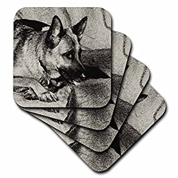 【中古】【輸入品・未使用】(set-of-8-Soft) - 3dRose cst_4622_2 German Shepherd Soft Coasters%ｶﾝﾏ% Set of 8｜ムジカ＆フェリーチェ店
