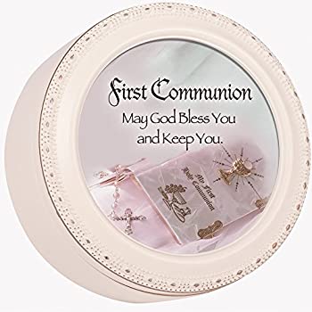 【中古】【輸入品・未使用】First Communion Cottage Garden InspirationalアイボリーTiny Roundトレジャーボックス
