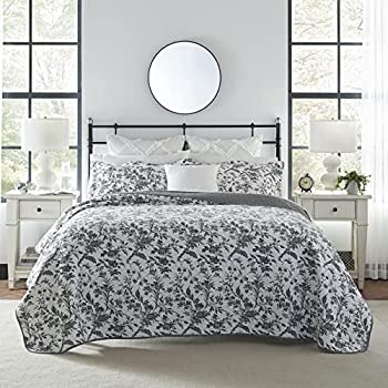 【中古】【インポート品・未当て嵌める】Laura Ashley Amberley Collection ラグジュアリープレミアムウルトラソフトキルトカバー 好いたらしいな寝具3点書き割り オールシーズンスタイリッシュな