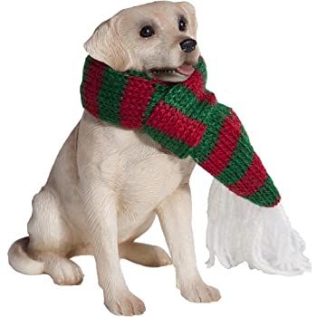 【中古】【インポート品・未当て嵌める】Sandicast Yellow Labrador Retriever with Red and Green Scarf Christmas Ornament [並行輸入品]