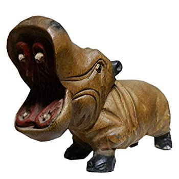 【中古】【インポート品・未当て嵌める】（並行輸入品） アジアン雑貨 河馬さんの木彫り3