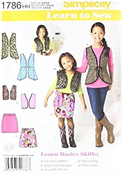 【中古】【輸入品・未使用】Simplicity Learn to Sew Pattern 1786 Girls Vests and Skirt Sizes 3-4-5-6 by Simplicity Creative Group Inc - Patterns