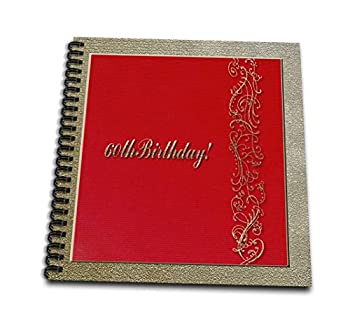 【中古】【輸入品・未使用】3dRose db_33007_1 60歳の誕生日 赤と金のデザイン-ドローイングブック 8 x 8インチ