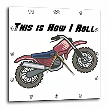 【中古】【輸入品・未使用】3dRose DPP_102603_2 This is How I Roll ダートバイクデザイン 壁時計 13 x 13インチ